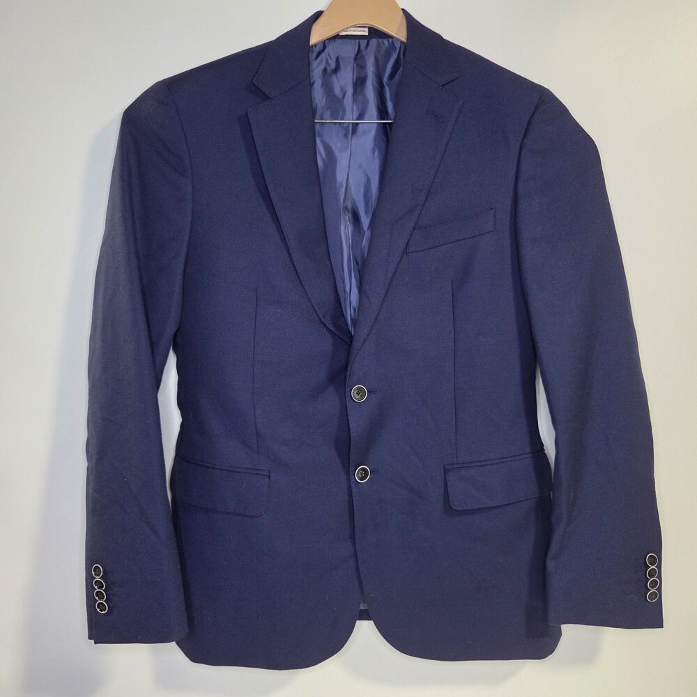 Joseph Abboud Slim Fit Soft Expression Super 100s Navy Blue Two Button Blazer 40
